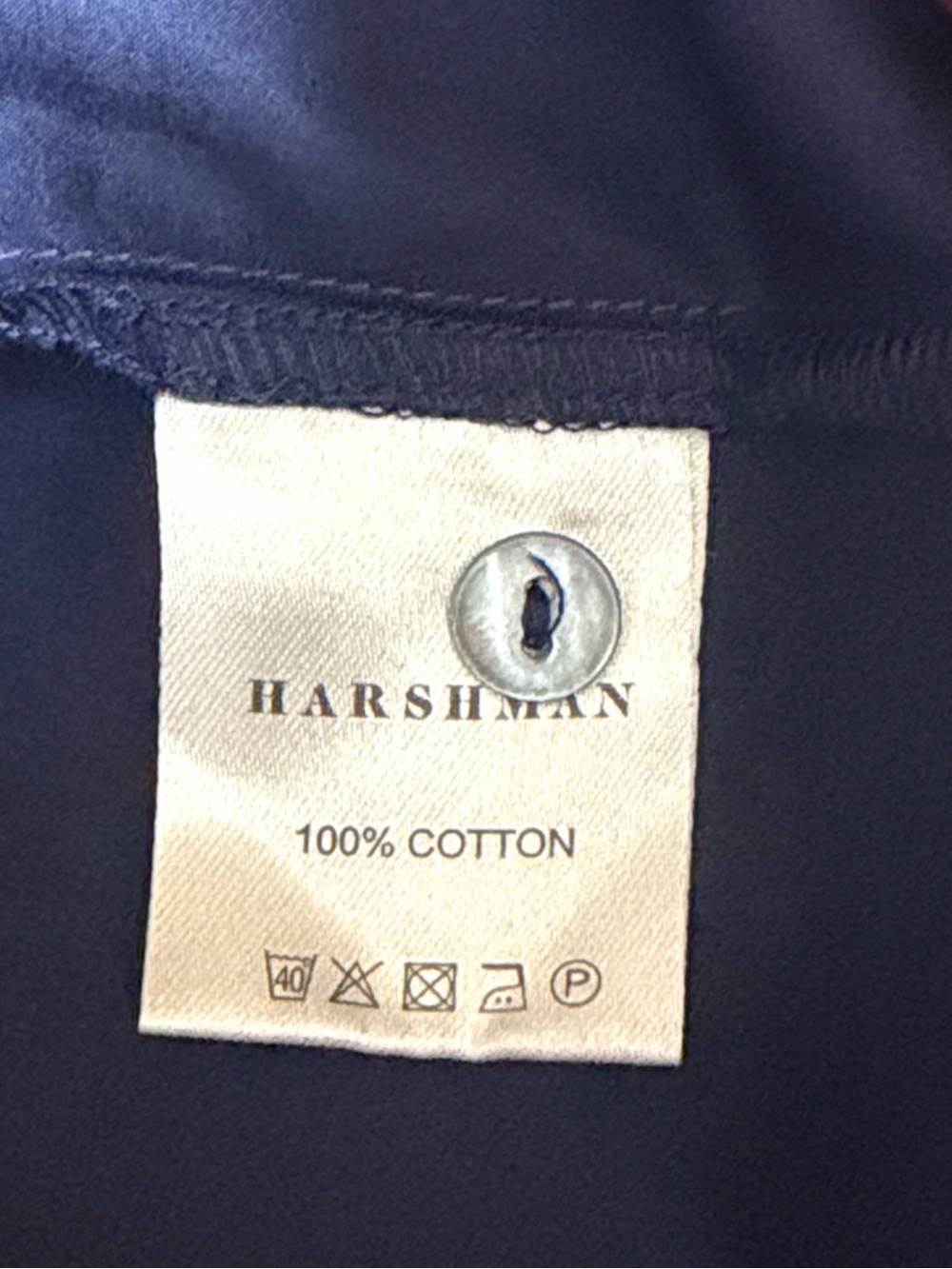 Harshman Popover Ellis Blouse Tunic XS Navy Blue Cotton French Cuff NWOT - Picture 11 of 12